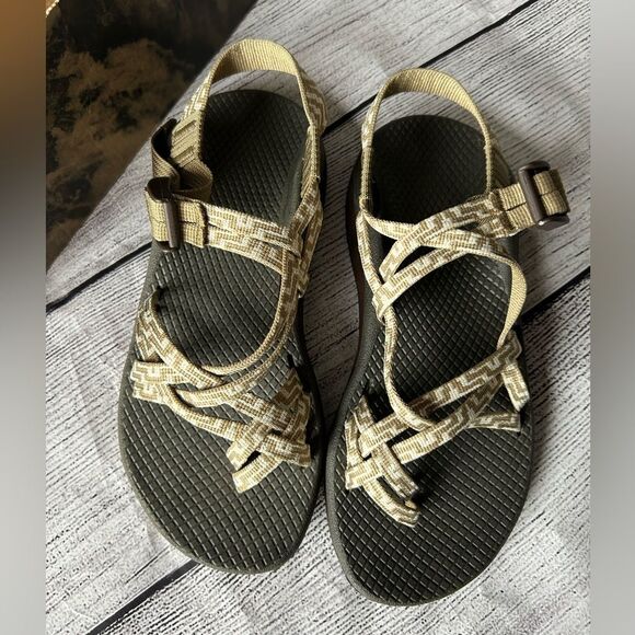 NIB Chaco Z Cloud X2 Kelp Knit tan and white sandals size 6 - Picture 6 of 8